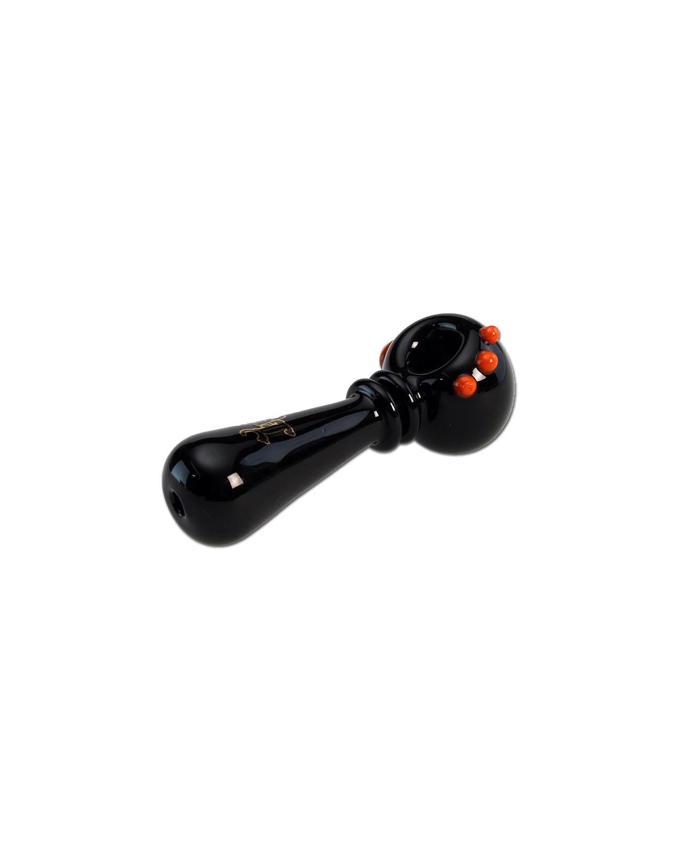 Black Leaf Spoon Pipe Black and Orange 128mm