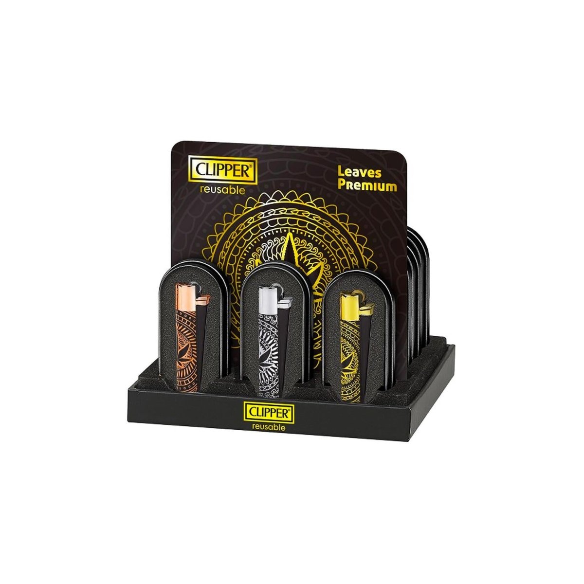 Clipper Premium Metal Lighter Leaves and Giftbox - Plumes