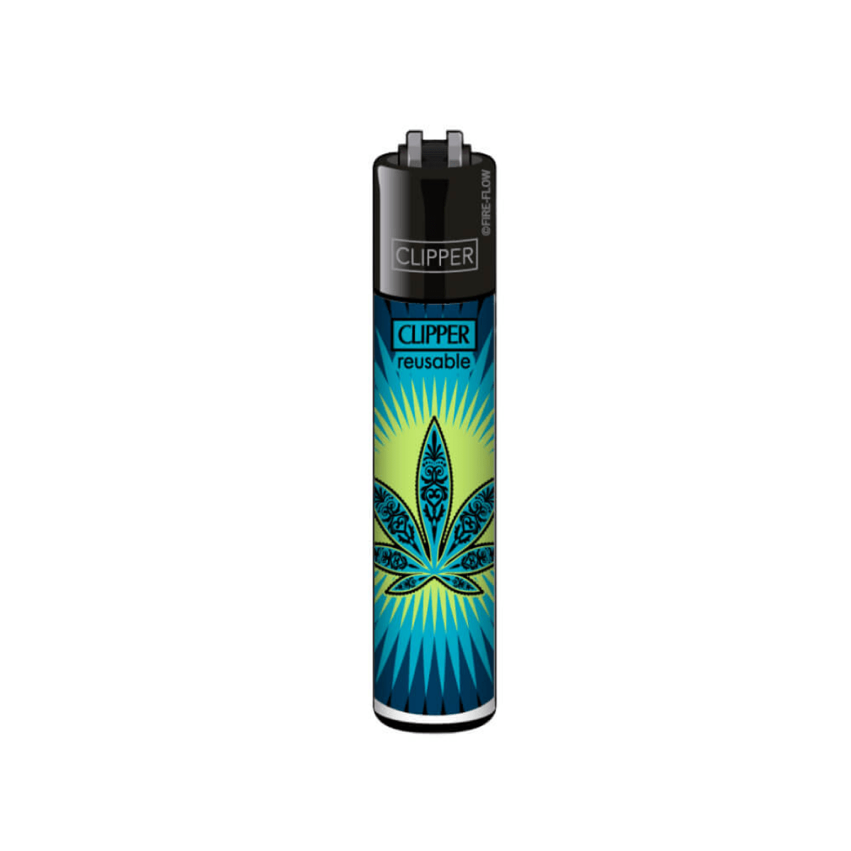 Clipper Classic Flash Blue Leaves Lighter - Plumes