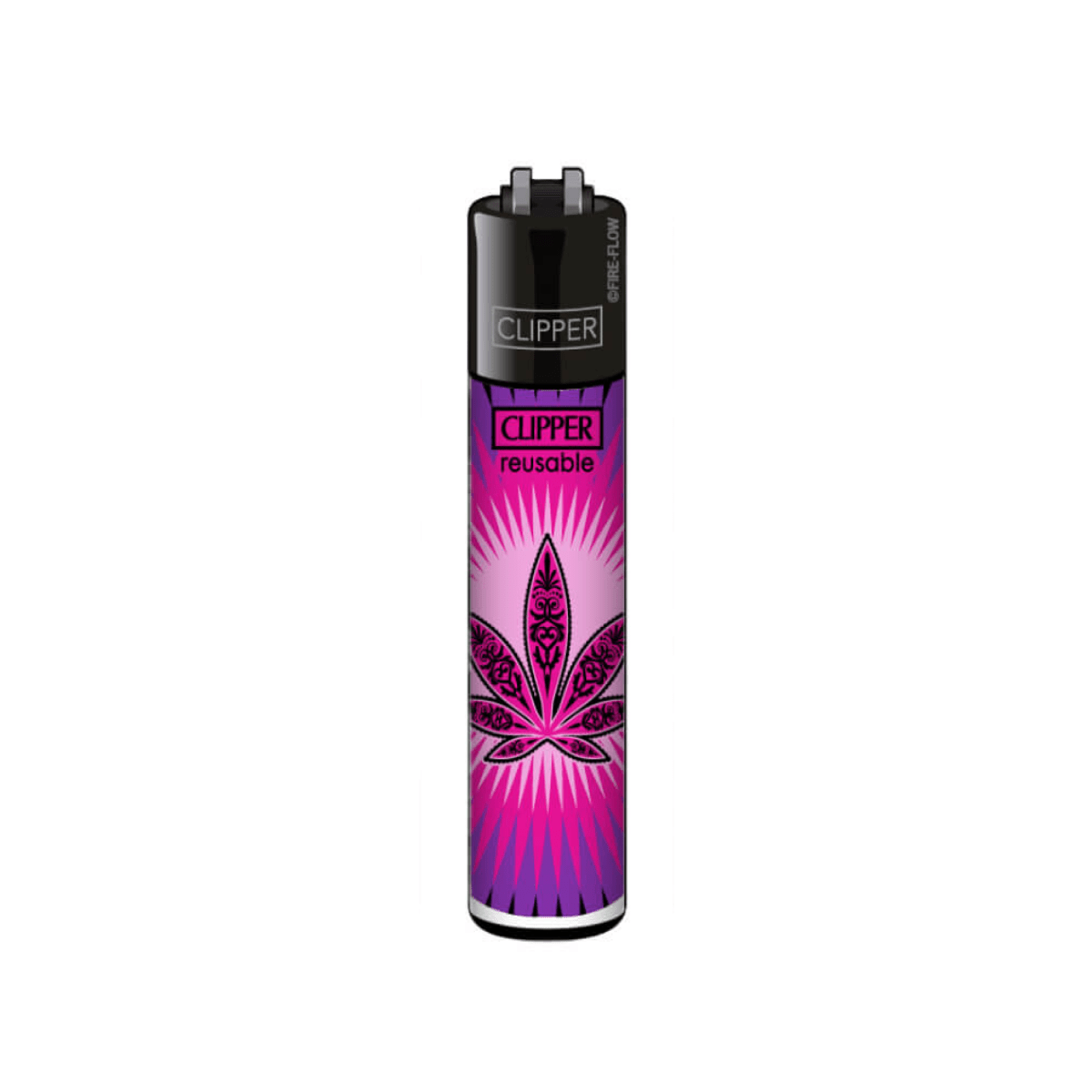 Clipper Classic Flash Pink Leaves Lighter - Plumes
