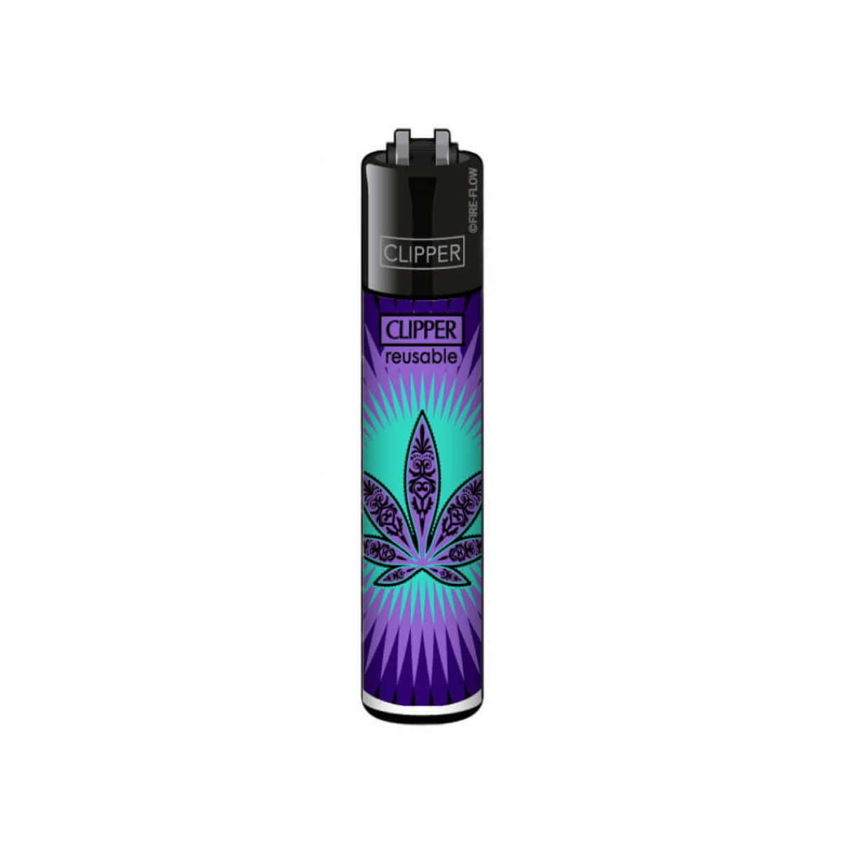 Clipper Classic Flash Purple Leaves Lighter - Plumes