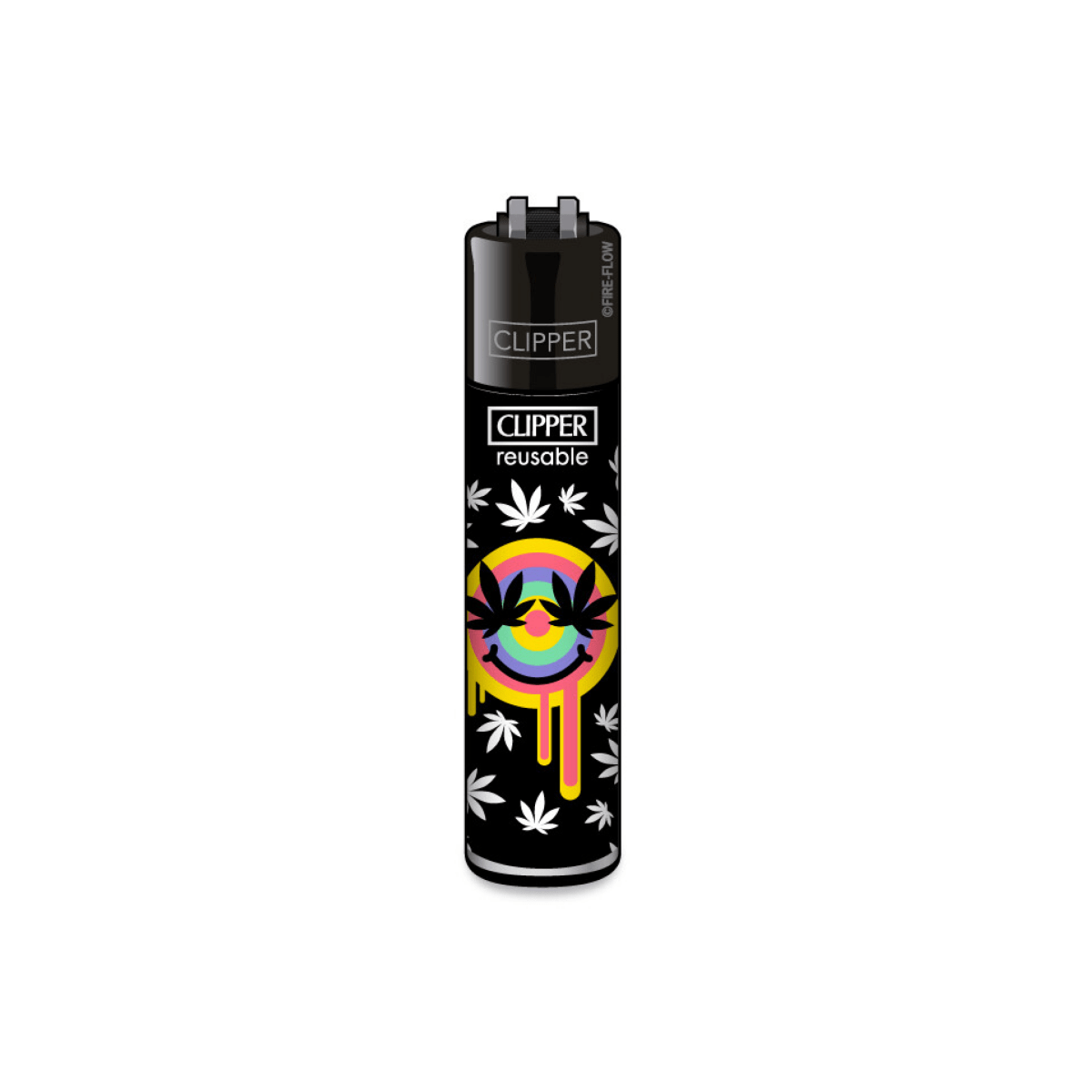 Clipper Classic 420 Rainbow Smiley Face Lighter - Plumes