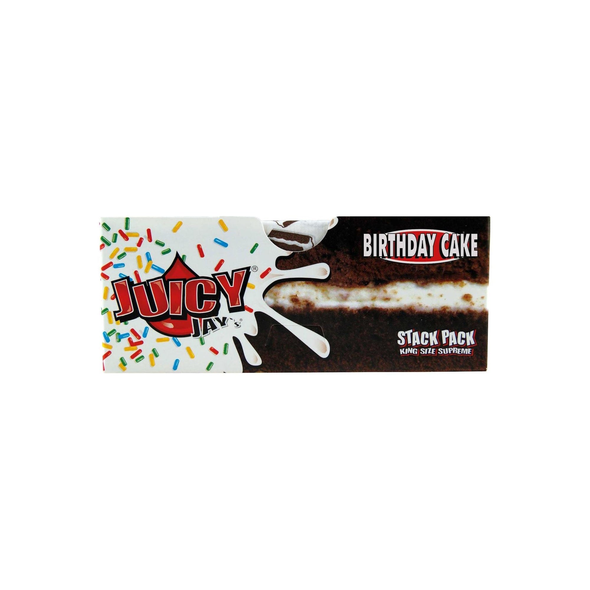 Juicy Jay's King Size Slim Flavoured Birthday Cake Rolling Papers + Tips