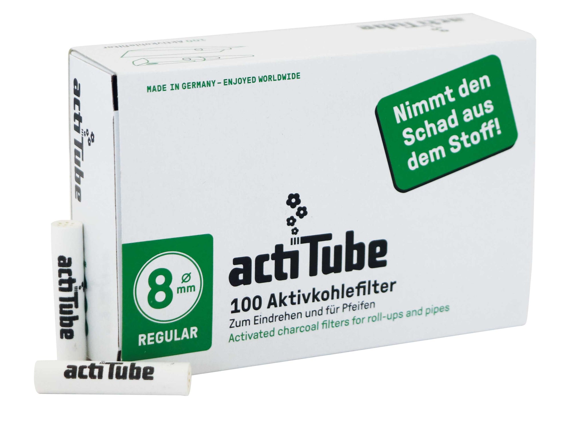 Actitube Charcoal Filters Ø 8mm (100 pieces)