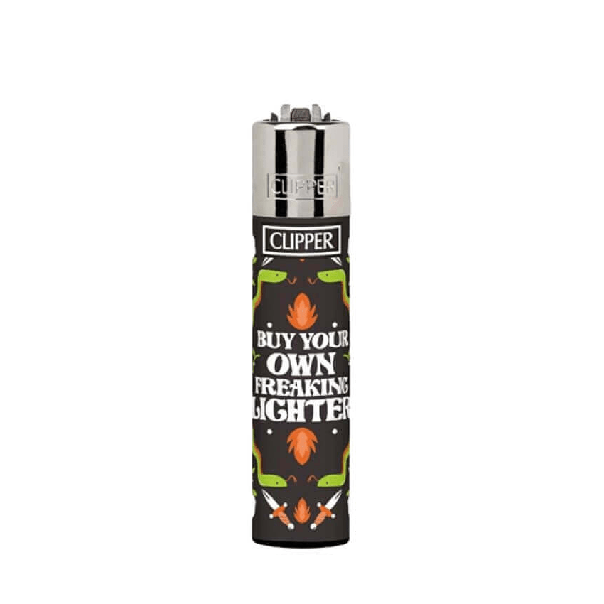 Clipper Fire Words - Buy your own freaking lighter - Plumes
