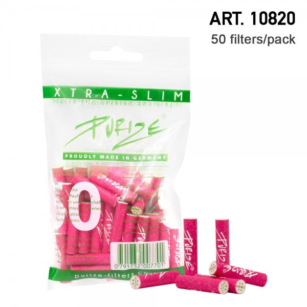Purize | Extra Slim Pink Filters (50)