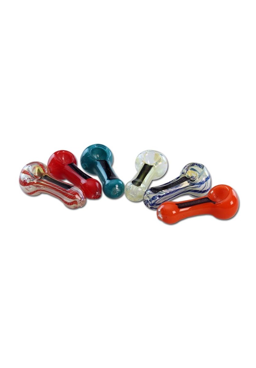 Black Leaf Glass Spoon Pipe 80mm - Plumes