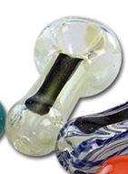 Black Leaf Glass Spoon Pipe 80mm - Plumes
