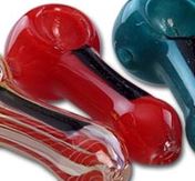 Black Leaf Glass Spoon Pipe 80mm - Plumes