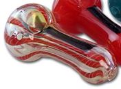 Black Leaf Glass Spoon Pipe 80mm - Plumes