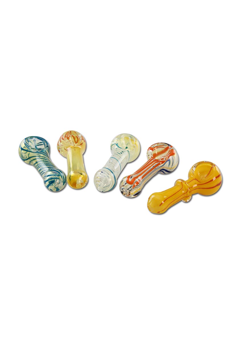 Black Leaf Glass Spoon Pipe 70mm