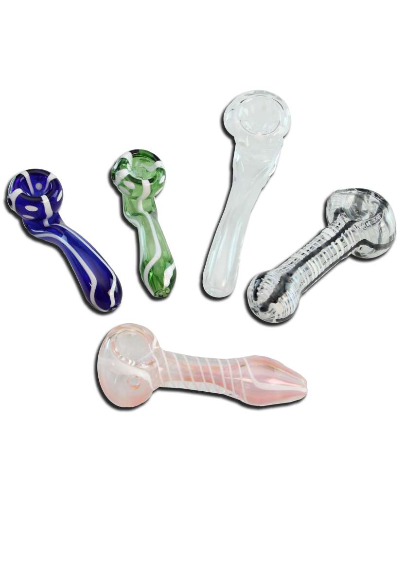 Black Leaf Glass Spoon Pipe 80-110mm