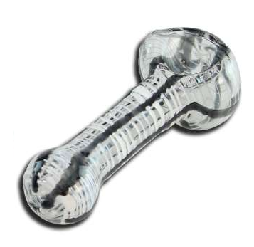 Black Leaf Glass Spoon Pipe 80-110mm