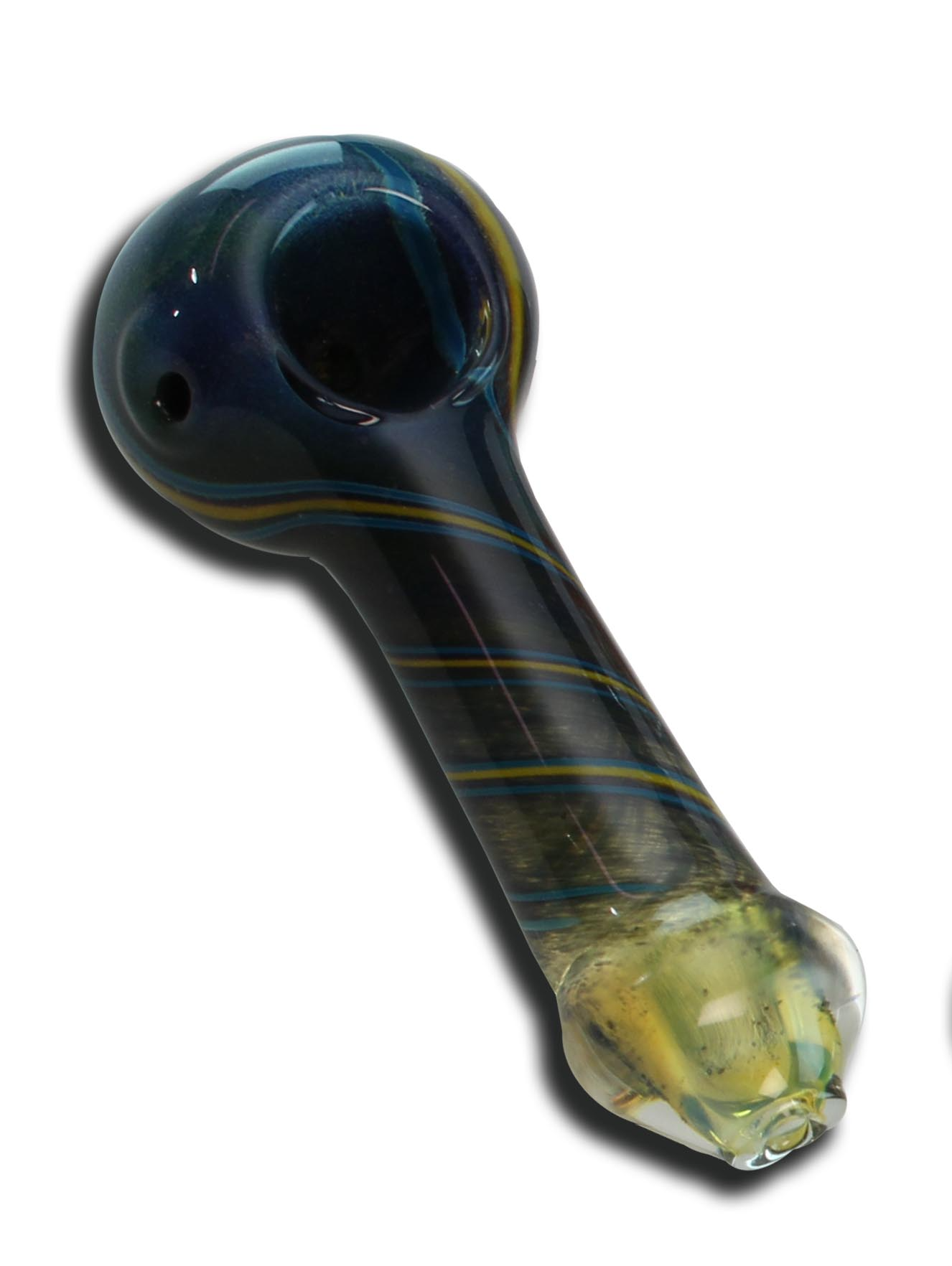 Black Leaf Glass Spoon Pipe 110mm