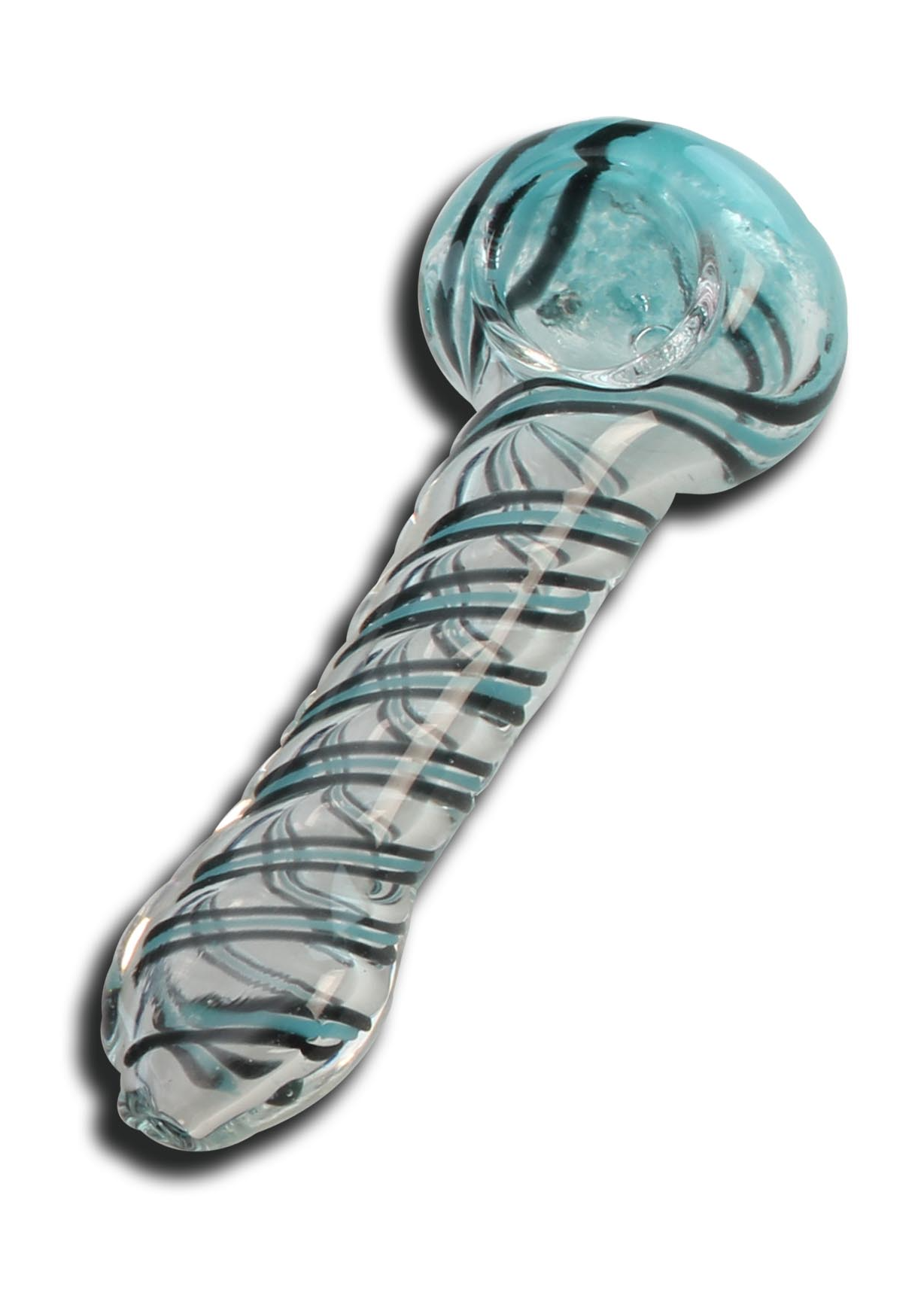 Black Leaf Glass Spoon Pipe 110mm