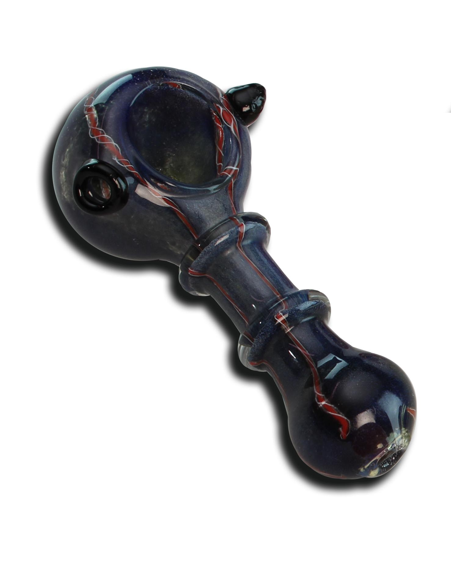 Black Leaf Glass Spoon Pipe 110-120mm