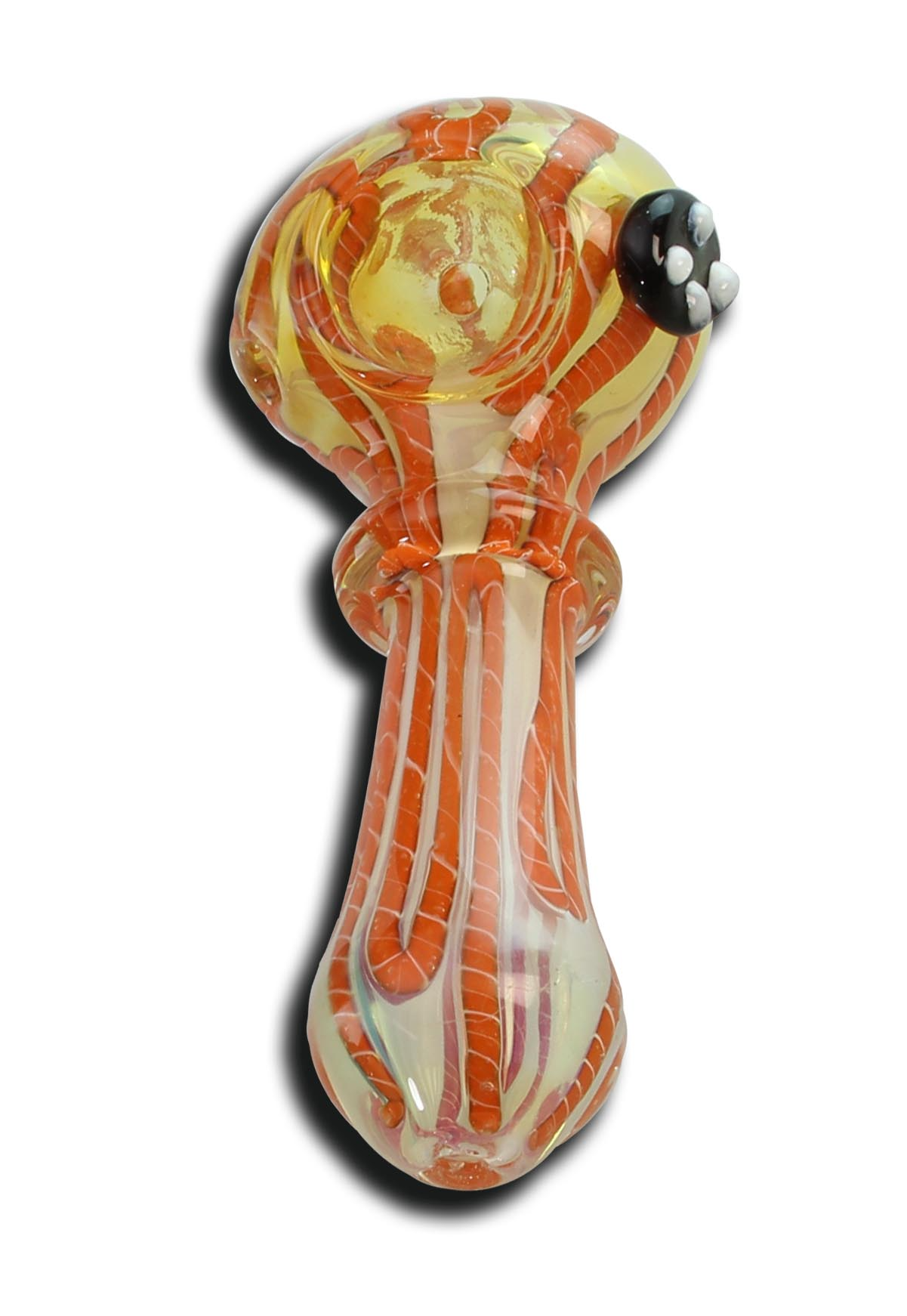 Black Leaf Glass Spoon Pipe 110-120mm