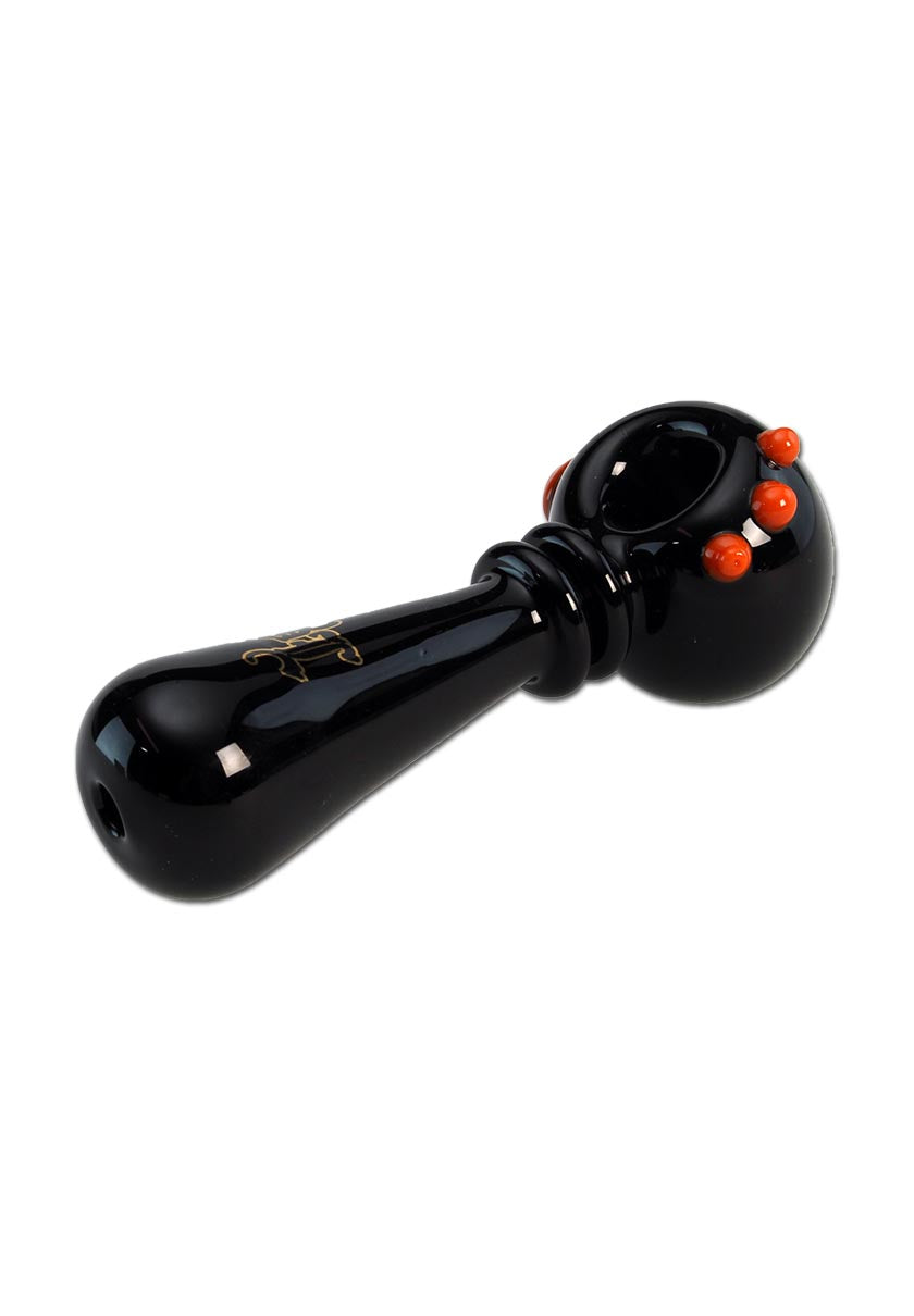 Black Leaf Spoon Pipe Black and Orange 128mm