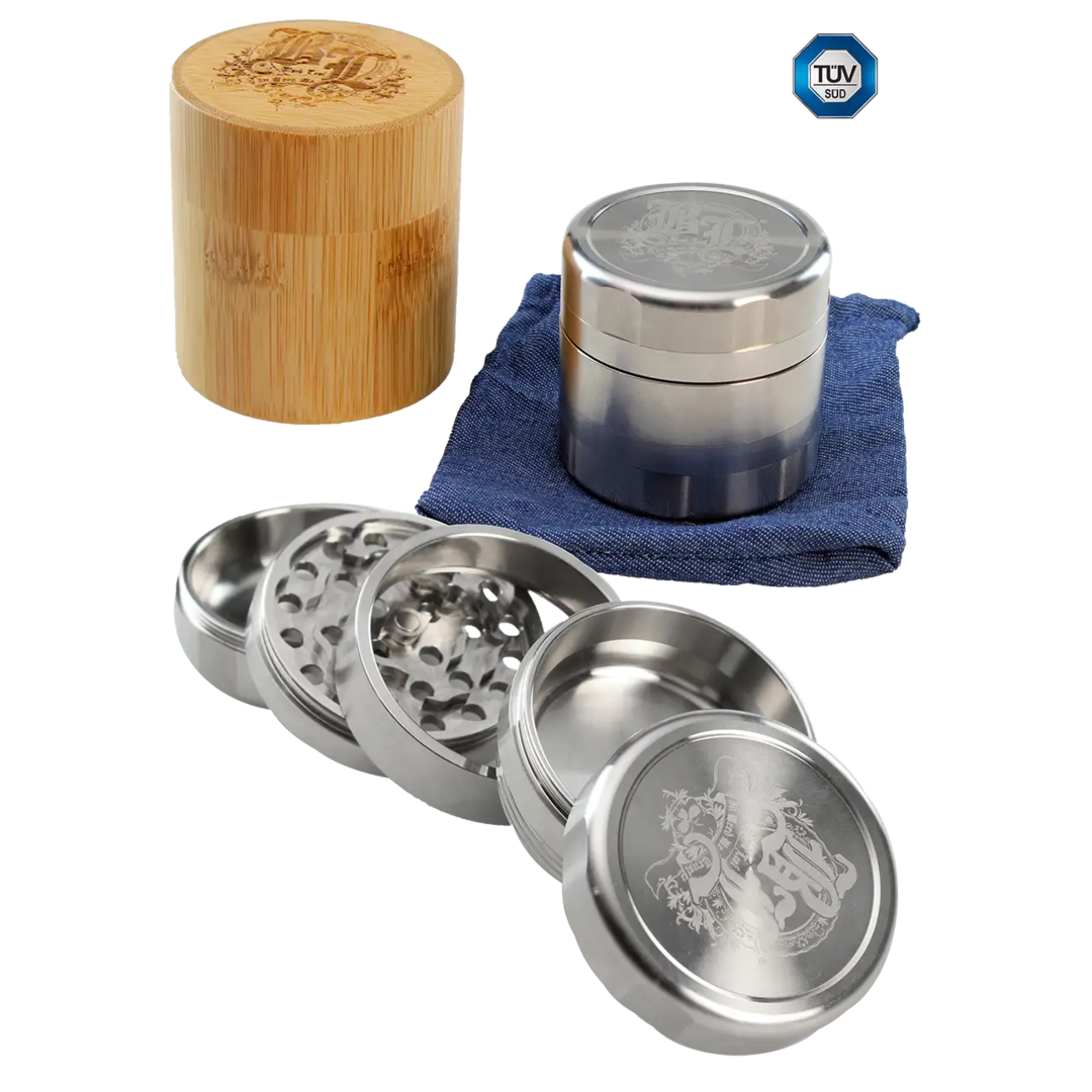 Black Leaf Stainless Steel 5-part Grinder