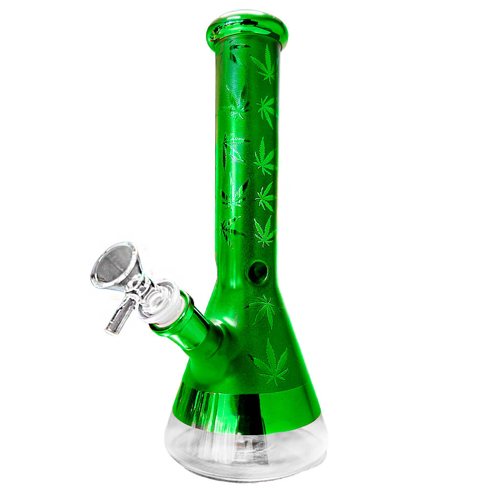 Black Sheep Weed Leaves Green Glass Bong 25cm