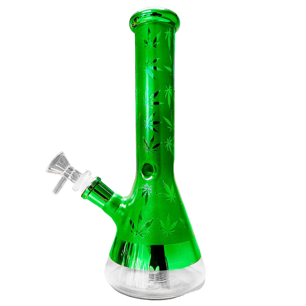 Black Sheep Weed Leaves Green Glass Bong 25cm