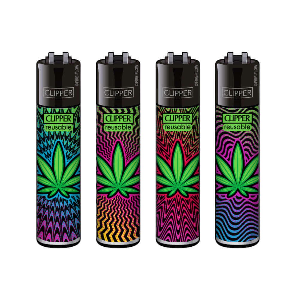 Clipper Classic Lighter Trippy Leaves Set of 4