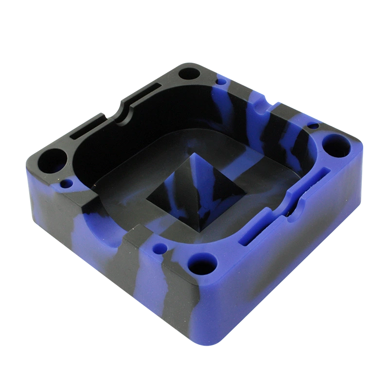 Plumes Silicone Ashtray Black & Blue