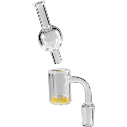 Black Leaf Glass Banger with Carb Cap