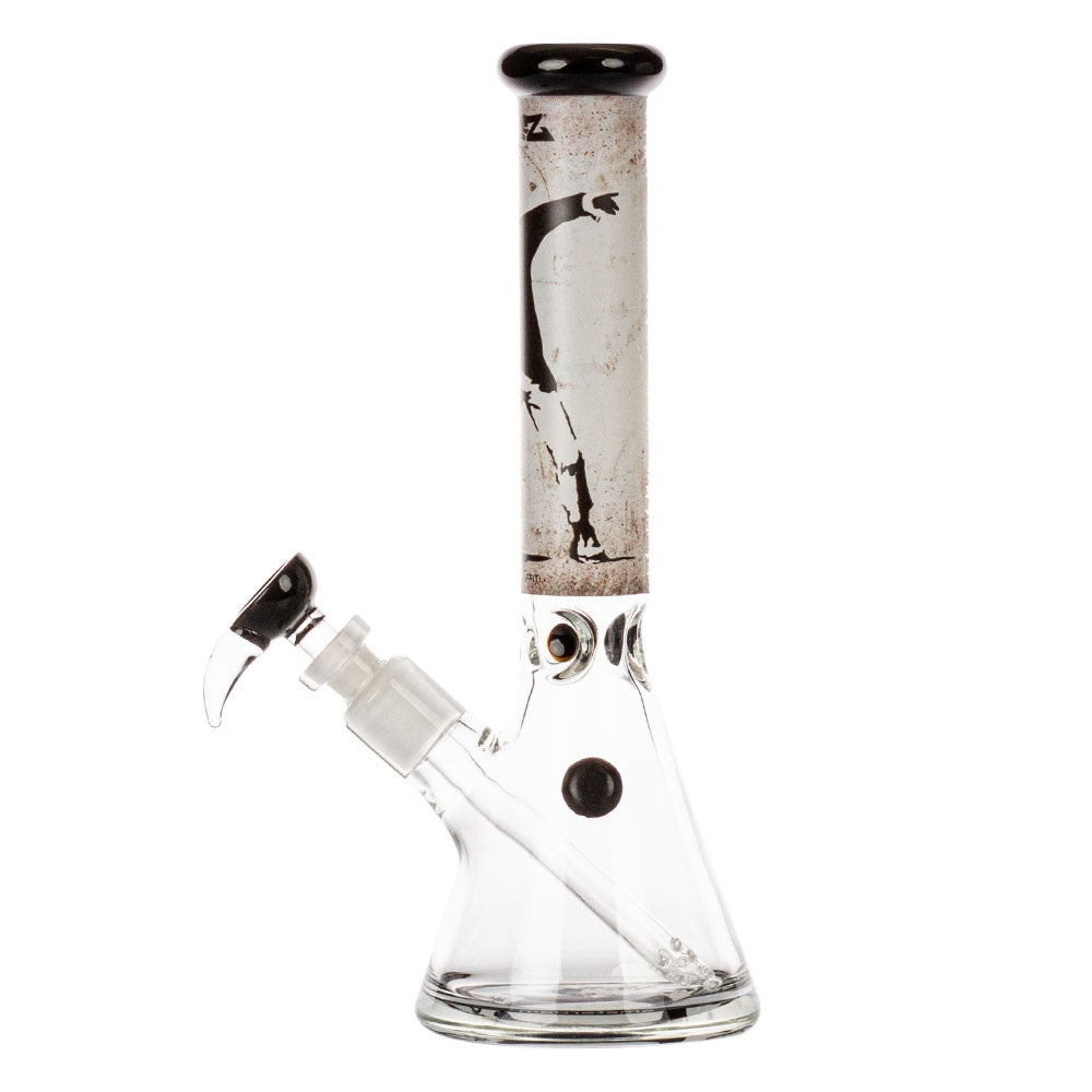 G-Rollz Banksy's Graffiti Flower Thrower Beaker Bong White 29cm