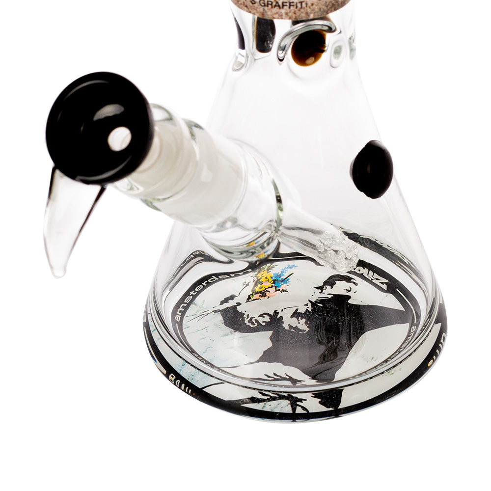 G-Rollz Banksy's Graffiti Flower Thrower Beaker Bong White 29cm