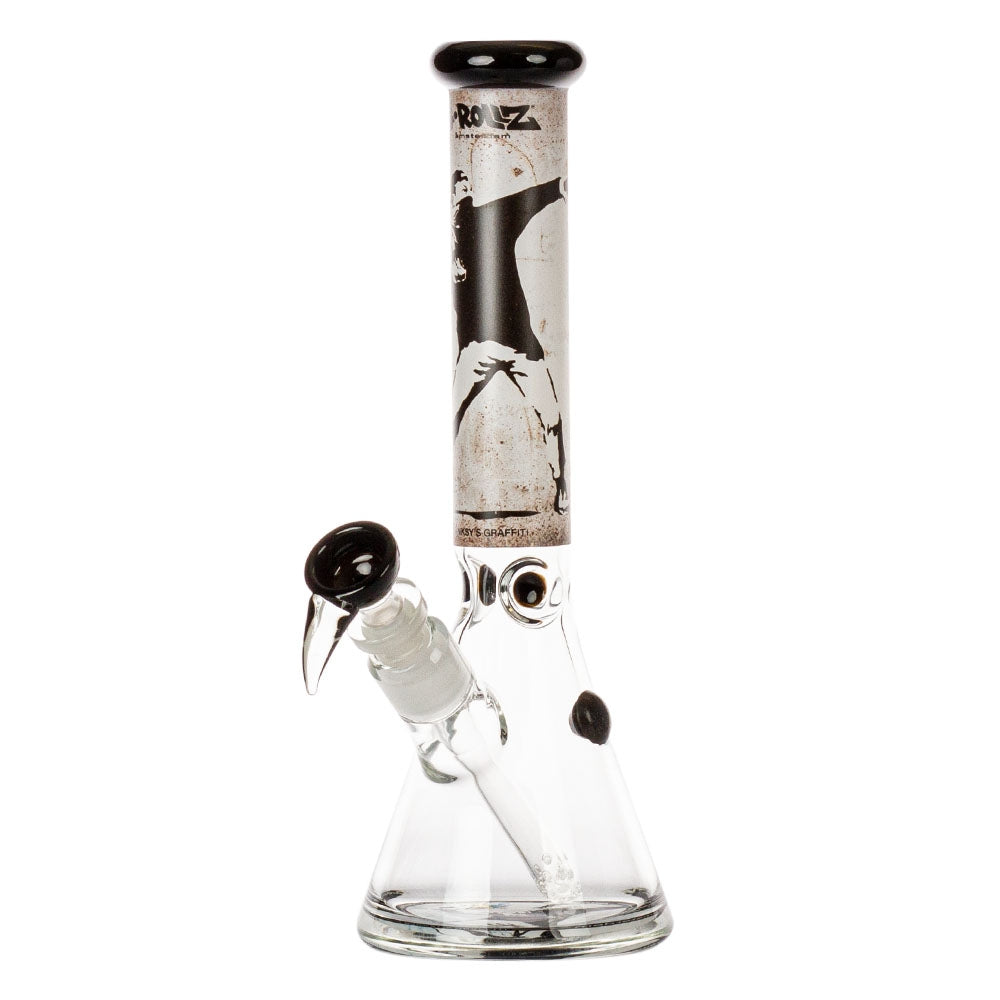 G-Rollz Banksy's Graffiti Flower Thrower Beaker Bong White 29cm