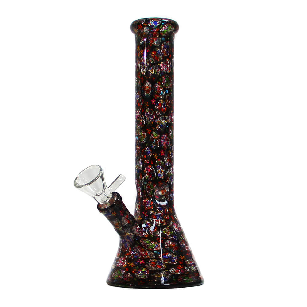 Black Sheep Mexican Skulls Glass Bong 26cm