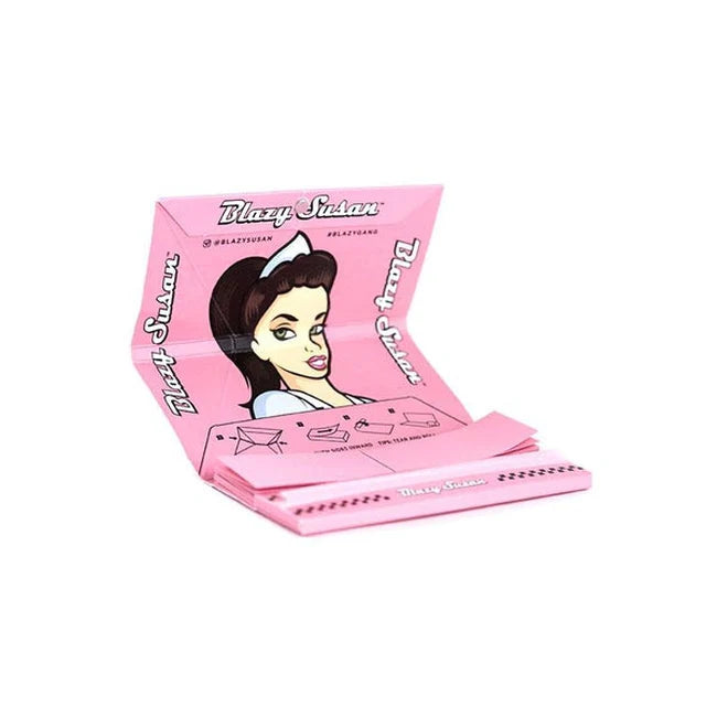 Blazy Susan Pink Deluxe Kit King Size Rolling Papers with Tips & Tray