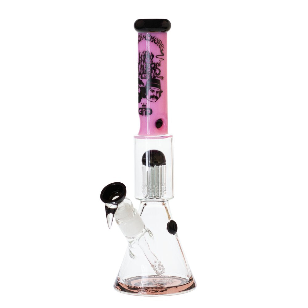 Grollz Cheech & Chong Smoking Brothers Black Beaker Chillum Slit Bong 35cm