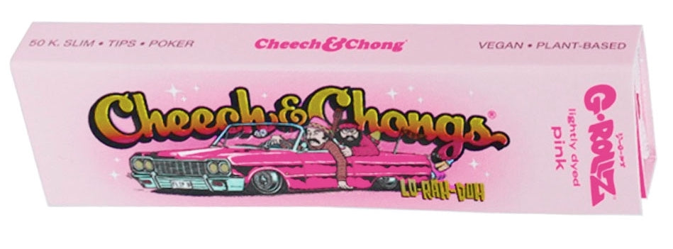 G-Rollz Cheech & Chong Lowrider Pink King Size Rolling Papers + Tips