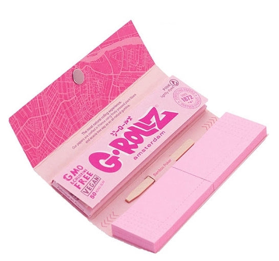 G-Rollz Cheech & Chong Lowrider Pink King Size Rolling Papers + Tips