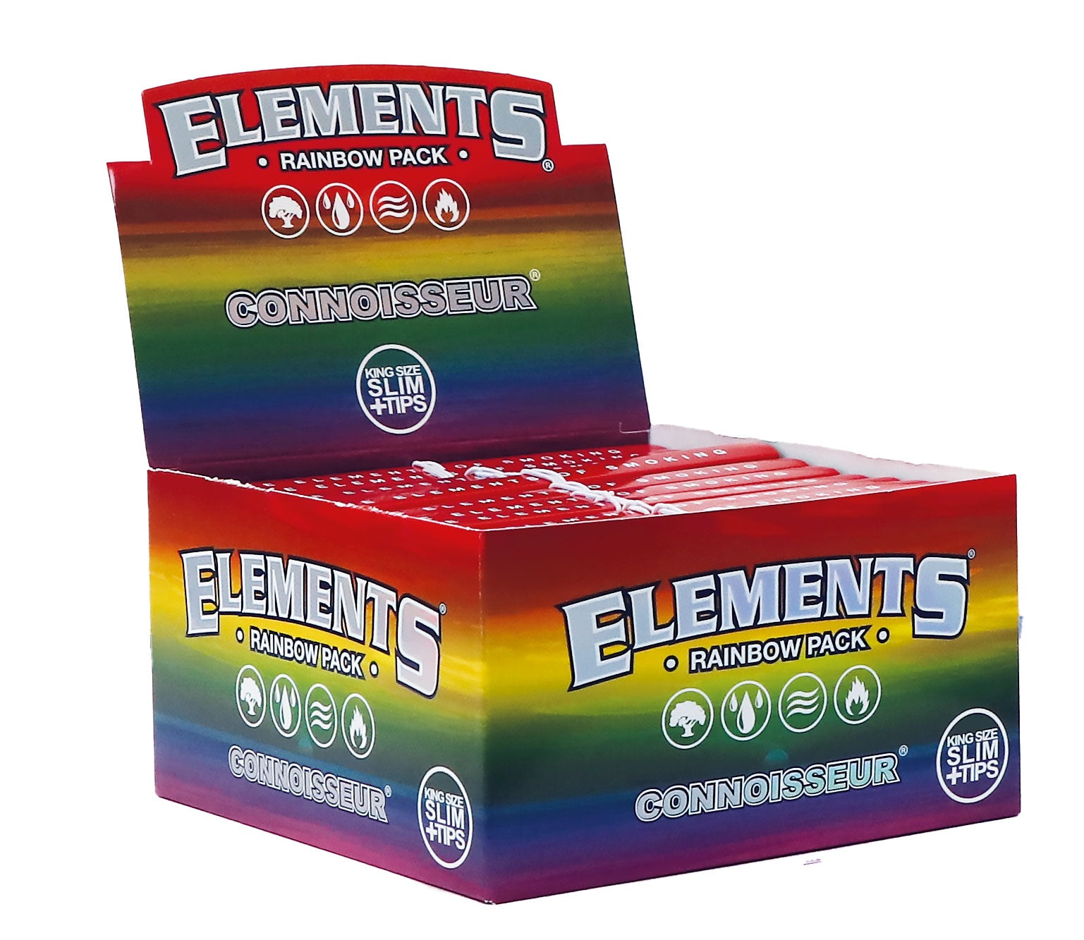 ELEMENTS Rainbow Connoisseur King Size Slim Rolling Paper + Tips