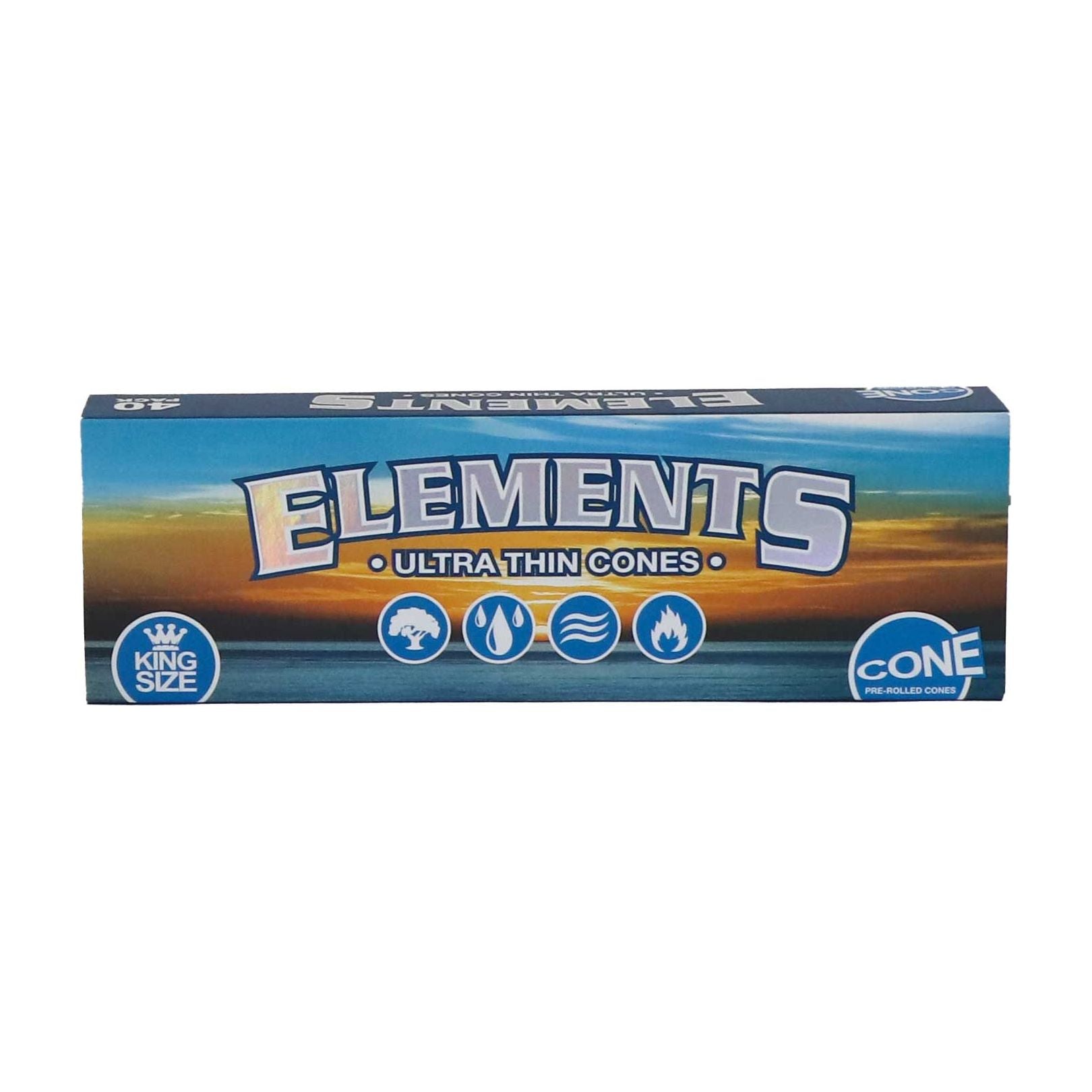 ELEMENTS Blue Rice Pre-Rolled King Size Cone 40 Pack