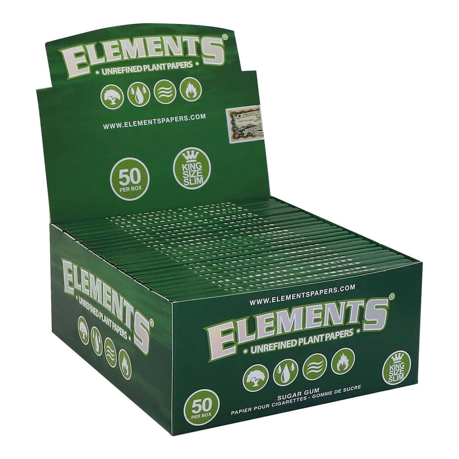 ELEMENTS Green King Size Slim Rolling Papers