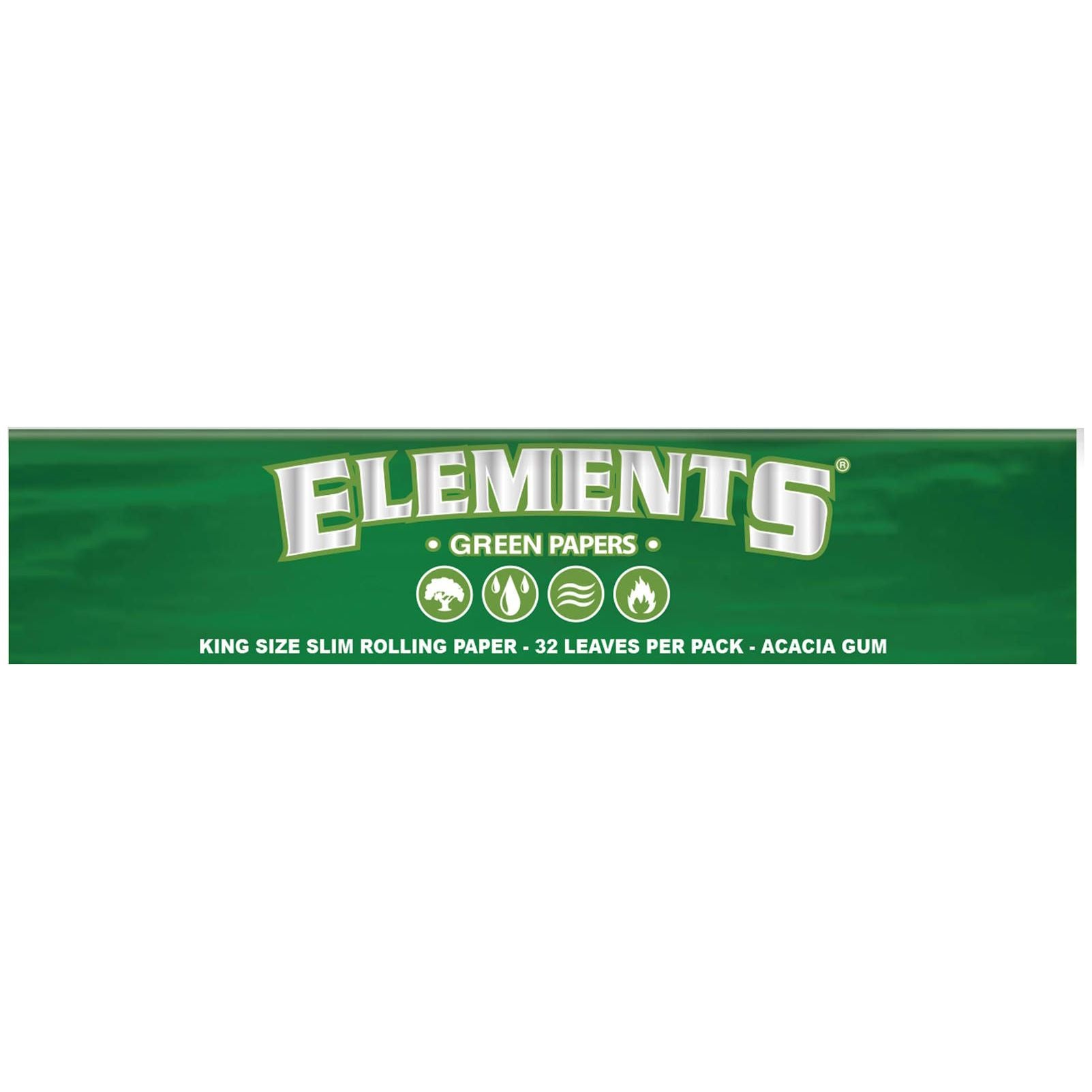 ELEMENTS Green King Size Slim Rolling Papers