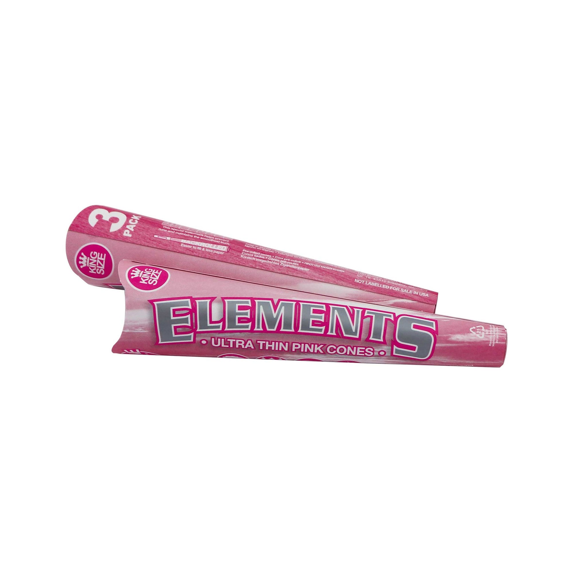 ELEMENTS Pink Pre-Rolled King Size Cone 3 Pack