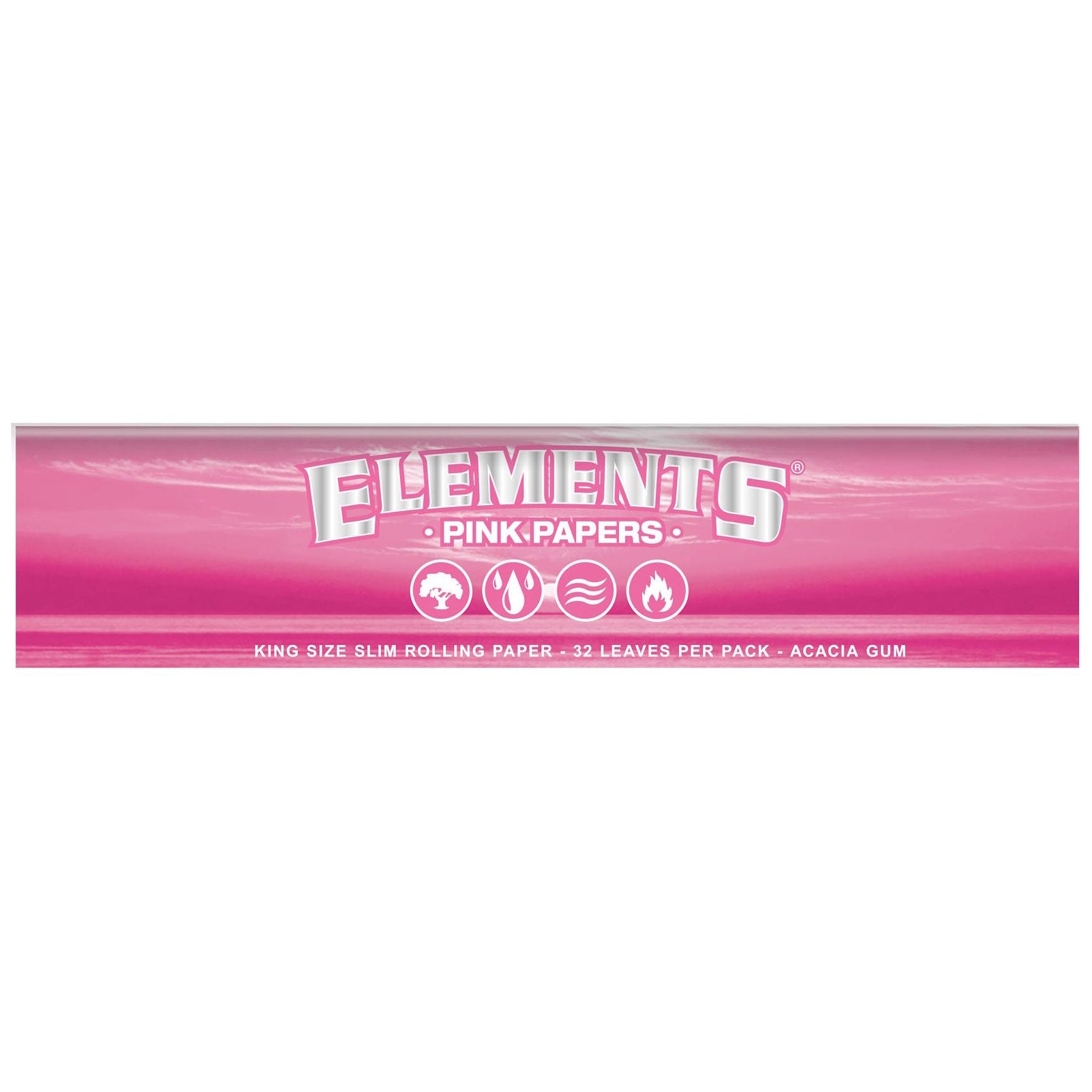 ELEMENTS Pink King Size Slim Rolling Papers