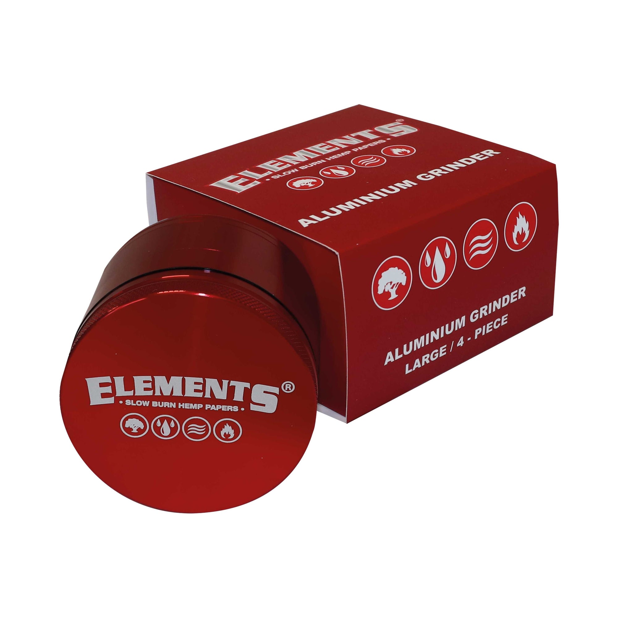 ELEMENTS Red Aluminium 4 Piece Grinder