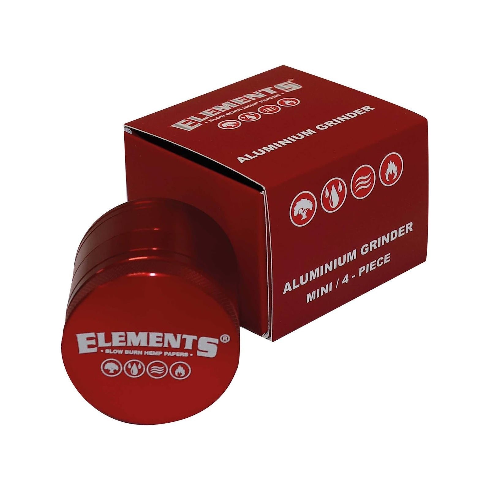 ELEMENTS Red Aluminium 4 Piece Grinder