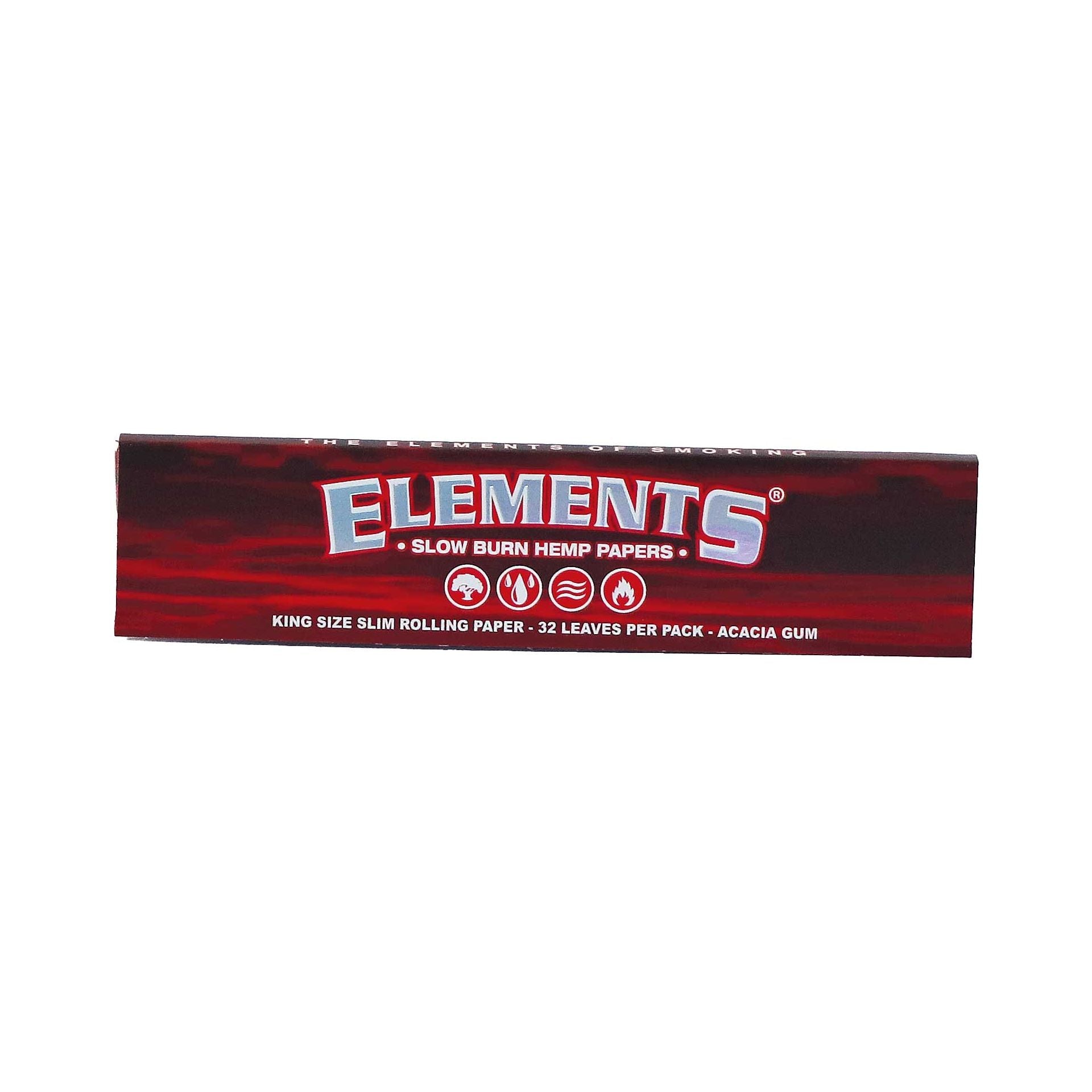 ELEMENTS Red Hemp King Size Slim Rolling Papers