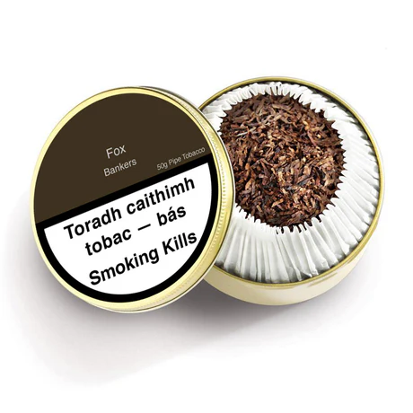 Alt: James J. Fox Anniversary 50g Tin Pipe Tobacco on white background