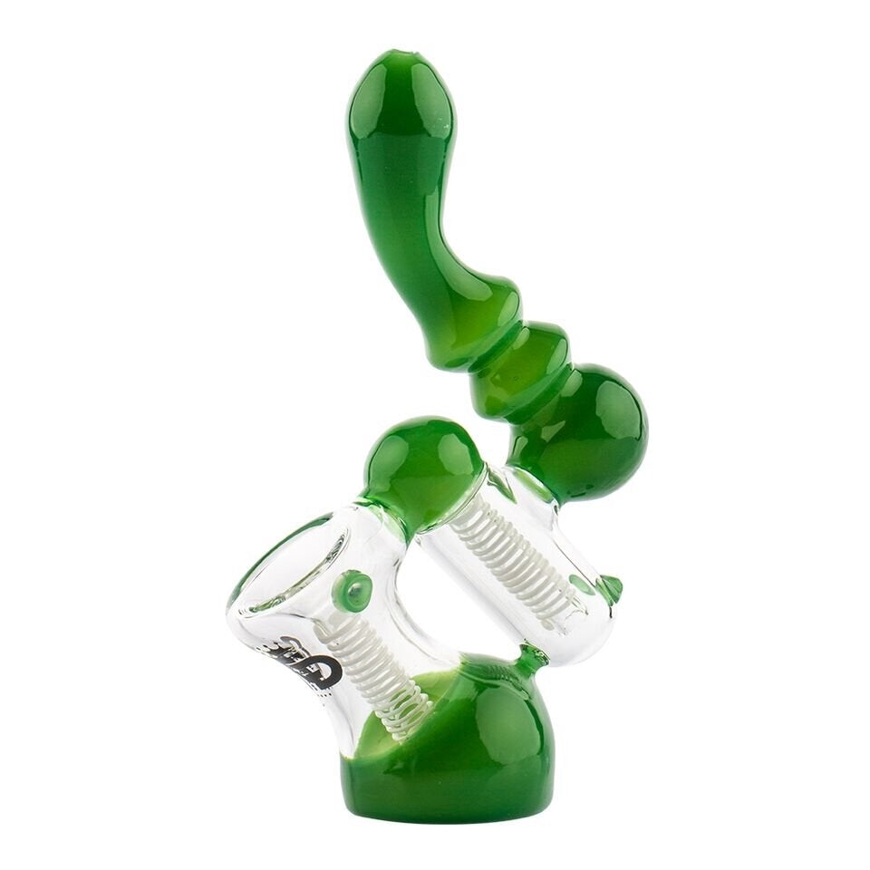 Grace Glass Saxo Series Green Bubbler H: 18cm TH: 5mm 2