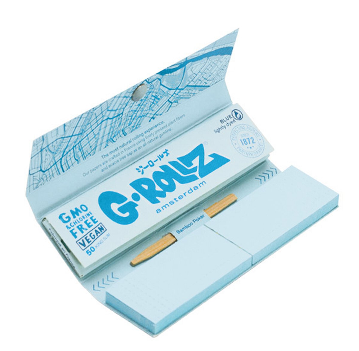 G-Rollz Lightly Dyed Blue King Size Slim Papers + Tips