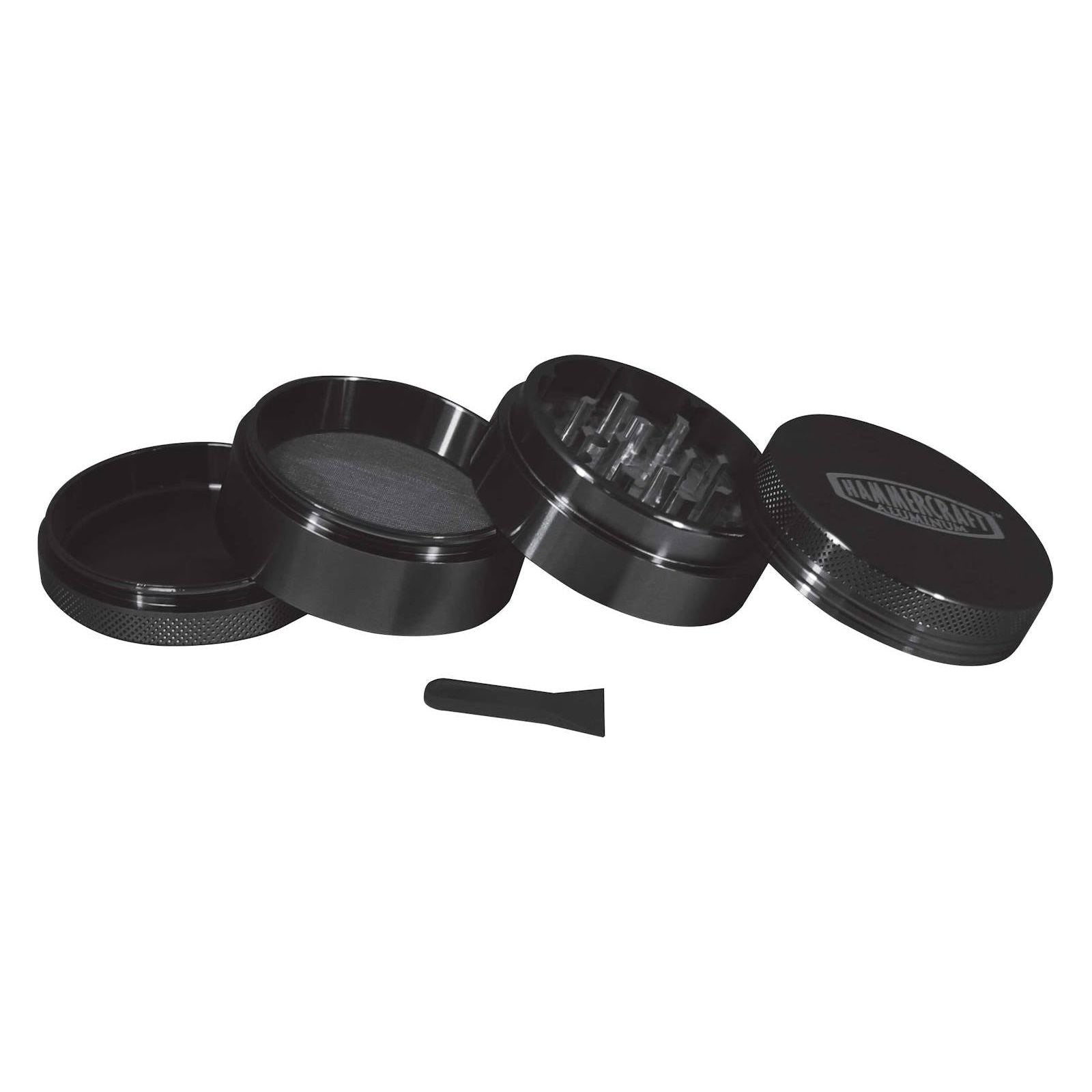 Hammercraft 4 Part Aluminium 45mm Black Grinder With Bag