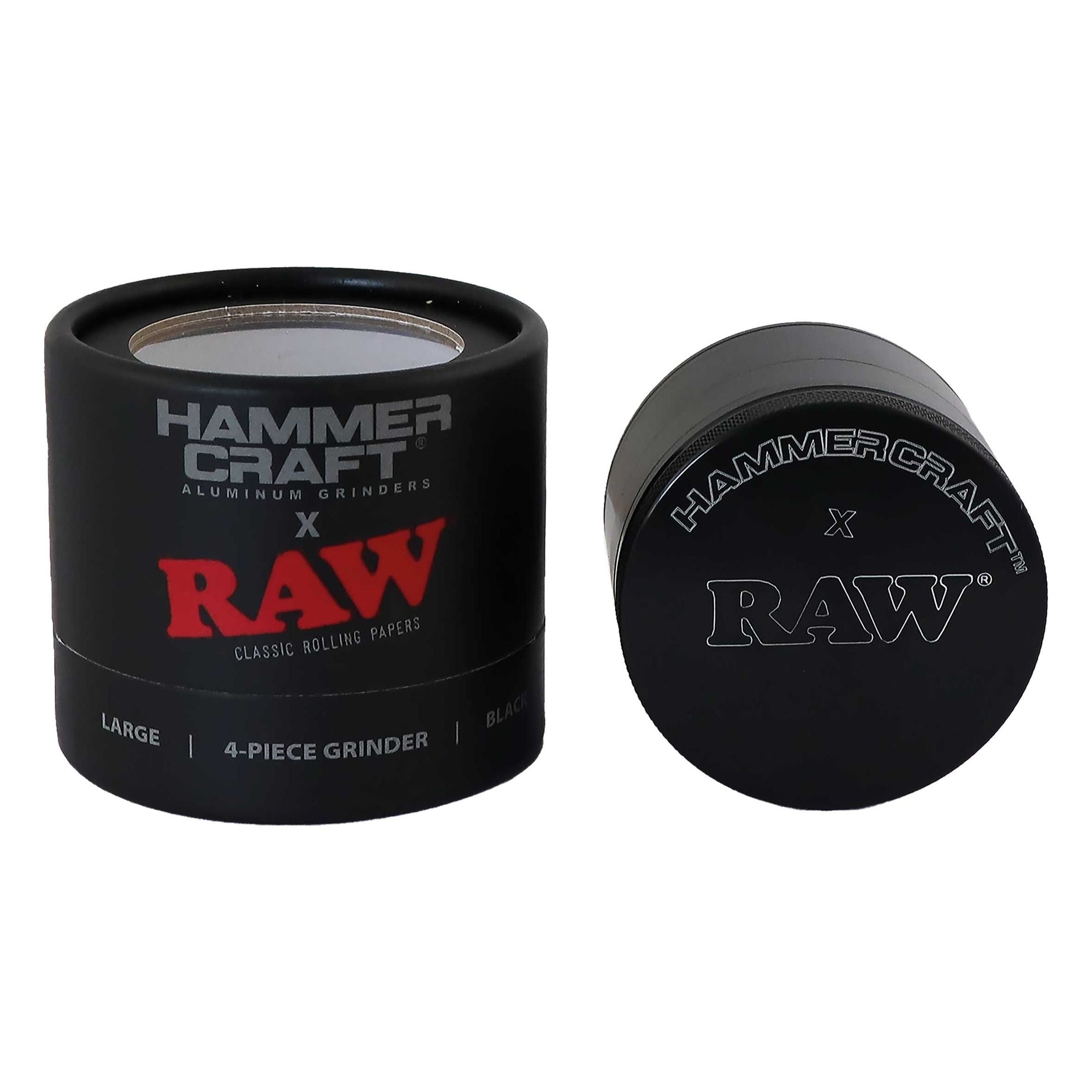 Hammercraft X RAW 4 Part Aluminium Grinder Black